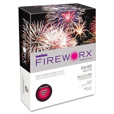 Boise - Fireworx Colored Paper, 24lb, Roman Candle Red - Ream