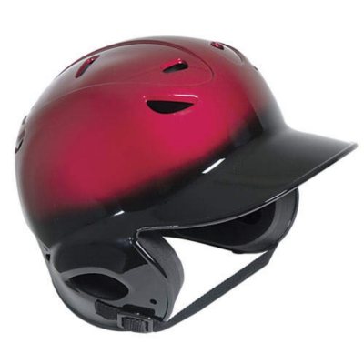 Two-Tone Vented OSFA Batting Helmet-Black/Scarlet