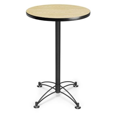 Round Café-Height Table - Black Base - Various Sizes and Colors