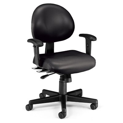 24-Hour Anti-Microbial Vinyl Computer Task Chair with Arms - Various Colors