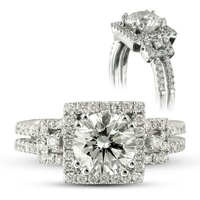 1.96 ct. t.w. Premier Diamond Collection Round and Pave' Diamond Ring in 18k White Gold (H, VS2)