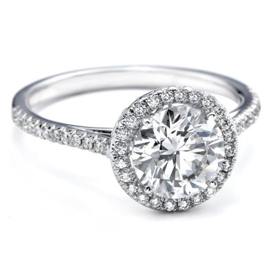 1.15 ct. t.w. Premier Diamond Collection Round & Pave' Diamond Ring in 18k White Gold (E, SI2)