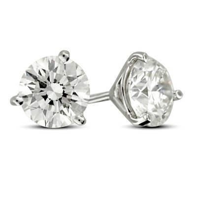 2.00 ct. t.w. Premier Diamond Collection 3-Prong Martini Round Diamond Earrings in 18k White Gold (F, SI1-SI2)