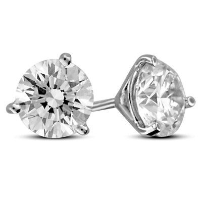 1.92 ct. t.w. Premier Diamond Collection 3-Prong Martini Round Diamond Earrings in Platinum (H, SI2)