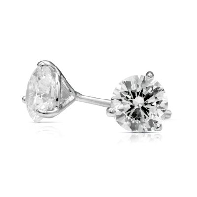 1.40 ct. t.w. Premier Diamond Collection 3-Prong Martini Round Diamond Earrings in 18k White Gold (D-E, SI2)