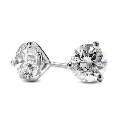 0.88 ct. t.w. Premier Diamond Collection 3-Prong Martini Round Diamond Earrings in 14k White Gold (D-E, I1)
