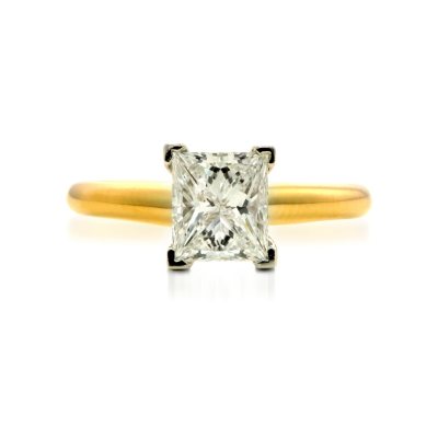 1.51 ct. Premier Diamond Collection Princess Diamond Solitaire Ring in 14k Yellow Gold & Platinum (G, SI2)