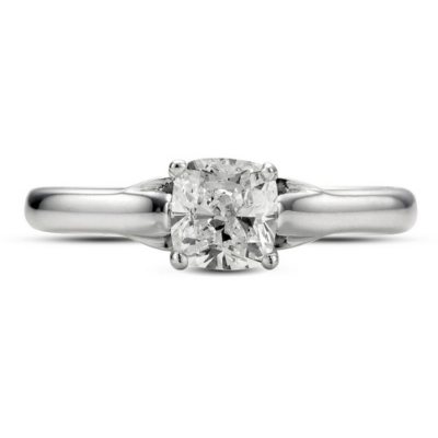 0.72 ct. Premier Diamond Collection Cushion Diamond Solitaire Ring in 14k White Gold (G, VS2)