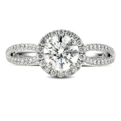 1.59 ct. t.w. Premier Diamond Collection Round & Pave' Diamond Ring in 14k White Gold (H, I1)