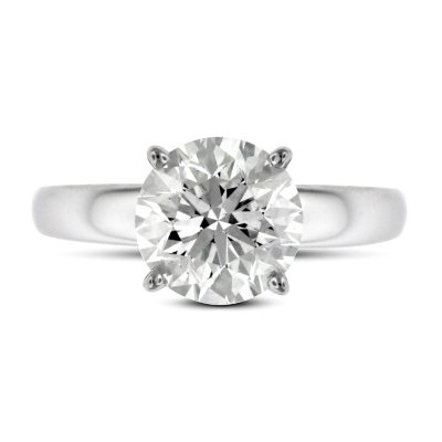3.02 ct. Premier Diamond Collection Round Diamond Solitaire Ring in 18k White Gold (I, SI1)