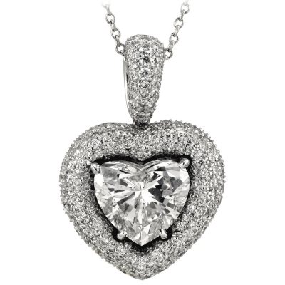 5.16 ct. t.w. Heart & Pave Diamond Pendant in Platinum (D-I, VS1-I1) 