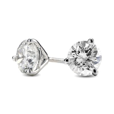 1.00 ct. t.w. Premier Diamond Collection 3-Prong Martini Round Diamond Earrings in 14k White Gold (F, VS2-SI1)