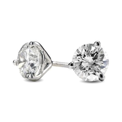 1.01 ct. t.w. Premier Diamond Collection 3-Prong Martini Round Diamond Earrings in 14k White Gold (D-E, SI1-SI2)