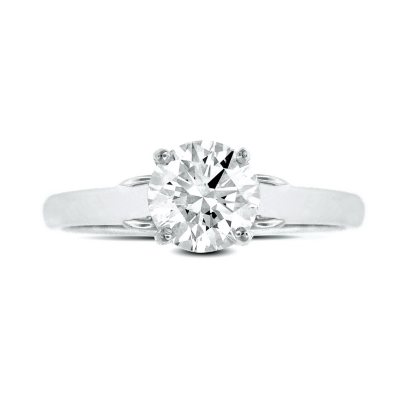 0.64 ct. t.w. Premier Diamond Collection Round Diamond Solitaire Ring + 2 Accent Diamonds in 14k White Gold (E, I1)