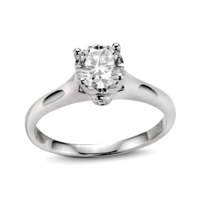 0.88 ct. t.w. Premier Diamond Collection Round Diamond Solitaire Ring + 2 Accent Diamonds in 14k White Gold (I, SI2)