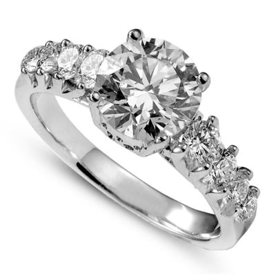 1.83 ct. t.w. Premier Diamond Collection Round Diamond Ring + 8 Accent Diamonds in 14k White Gold (I, I1)