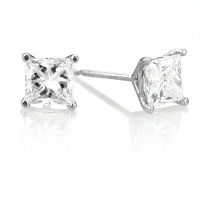 1.07 ct. t.w. Premier Diamond Collection Martini-Set Princess Diamond Earrings in 14k White Gold (F-H, VVS2-VS1)