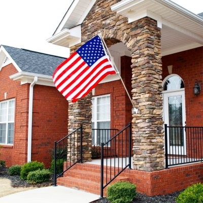 US 3' x 5' Nylon Flag Kit with 6" Steel Pole