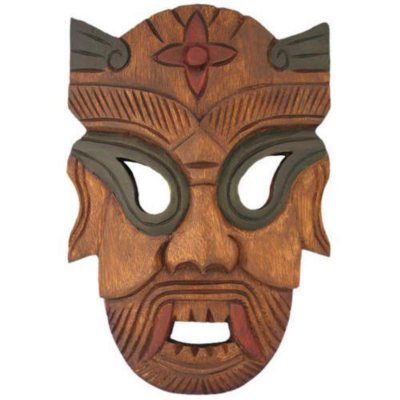 Handmade Carved Warrior Tribal Wall Art Mask