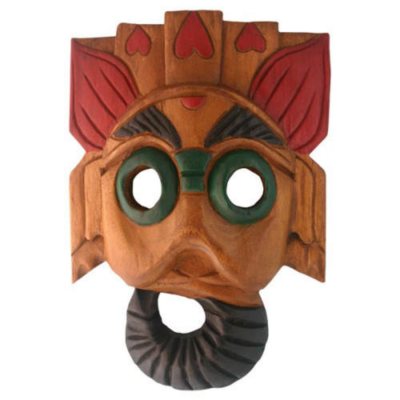 Handmade Carved Elephant Tribal Wall Art Mask
