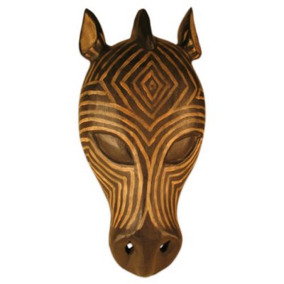 Zebra Tribal Mask Wall Art Hanging