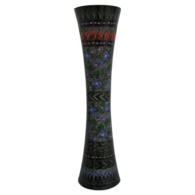 Handcrafted Lacquer Vase with Floral Design