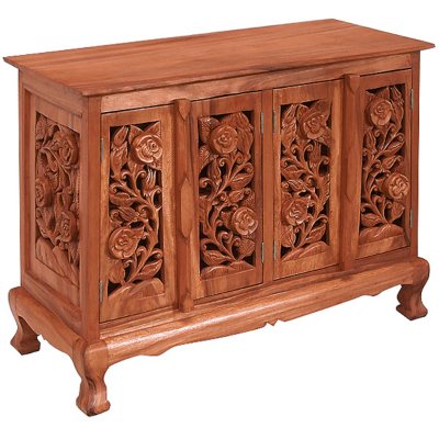 Vintage Roses Storage Cabinet/Sideboard - Natural