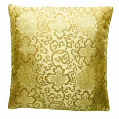 Handmade Chinese Lotus Flower Gold Pillow Sham