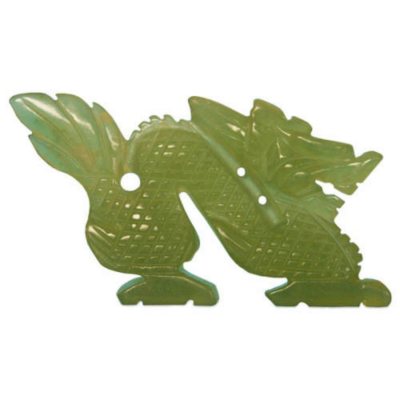 Handmade Green Jade Chinese  Dragon Figurine