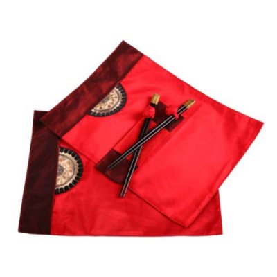 Red/Burgundy Placemats & Chopsticks - 2 pk.