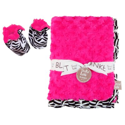 Trend Lab Receiving Blanket and Bootie Set - Zahara Zebra