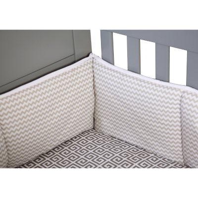 Trend Lab Crib Bumper, Dove Gray Chevron