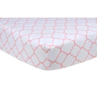 Trend Lab Crib Sheet, Pink Sky Quatrefoil
