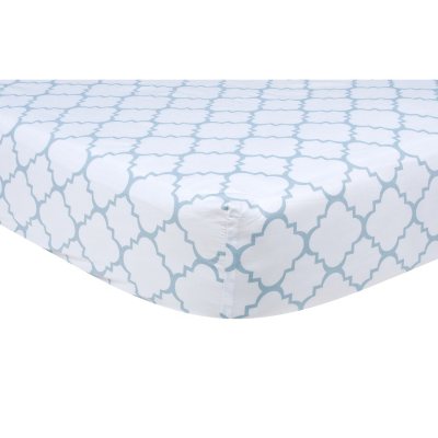 Trend Lab Crib Sheet, Blue Sky Quatrefoil