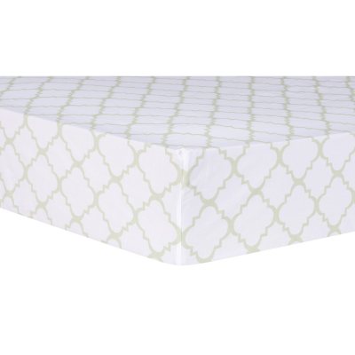 Trend Lab Fitted Crib Sheet, Sea Foam Quatrefoil
