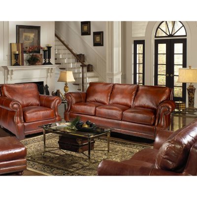 Bristol Vintage Leather Craftsman Living Room  UPL9055-4PCSET