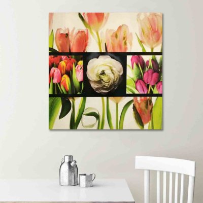 Canvas Oil Painting - Flower Grid