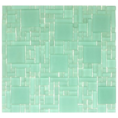 Frosted Green Mosaic Glass Tile - 6 - 12" x 12" Sheets