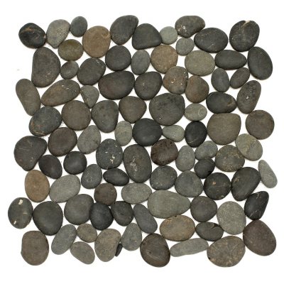 Large Black Mosaic Pebble Tile - 6 - 12" x 12" Sheets