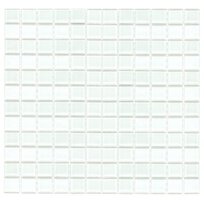 1" White Mosaic Glass Tile - Sample