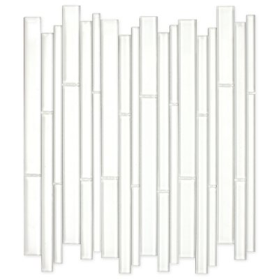 White Bamboo Mosaic Glass Tile - Sample