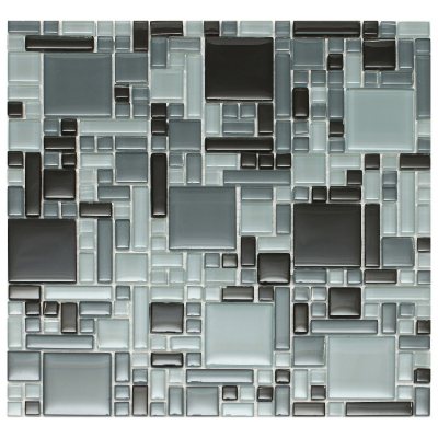 Mixed Black Mosaic Glass Tile - Sample