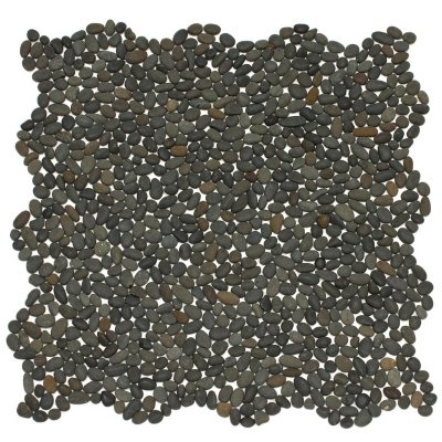 Small Black Mosaic Pebble Tile - Sample