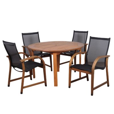 Sabadel Eucalyptus Round Patio Dining Set (5 pcs.)