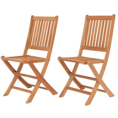 Cittadella Teak Patio Folding Chair Set (2 pcs.)