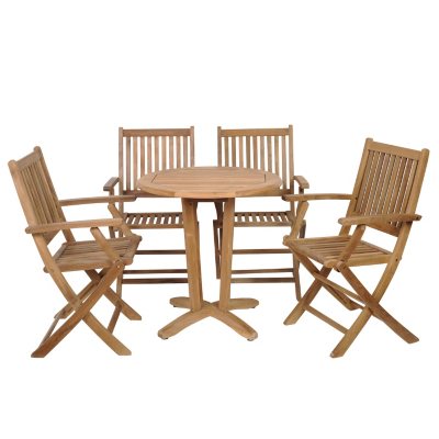 Cittadella Teak Round Patio Bistro Set (5 pcs.)