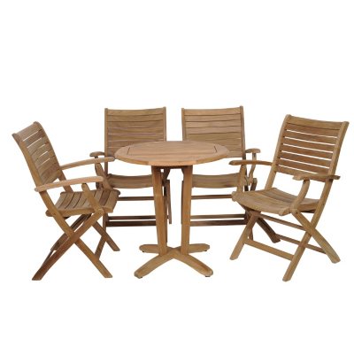 Varese Teak Round Patio Bistro Set (5 pcs.)