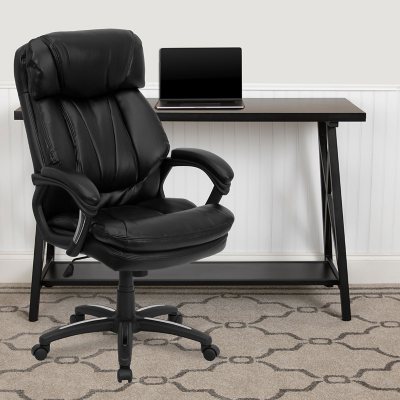 Flash Furniture Hercules Series High-Back Leather Executive Office Chair, Black