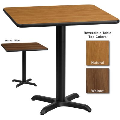 Hospitality Table - Square - Natural/Walnut - 30" x 30" - 12 pk.