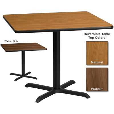 Hospitality Table - Square - Natural/Walnut - 36" x 36" - 1 pk.